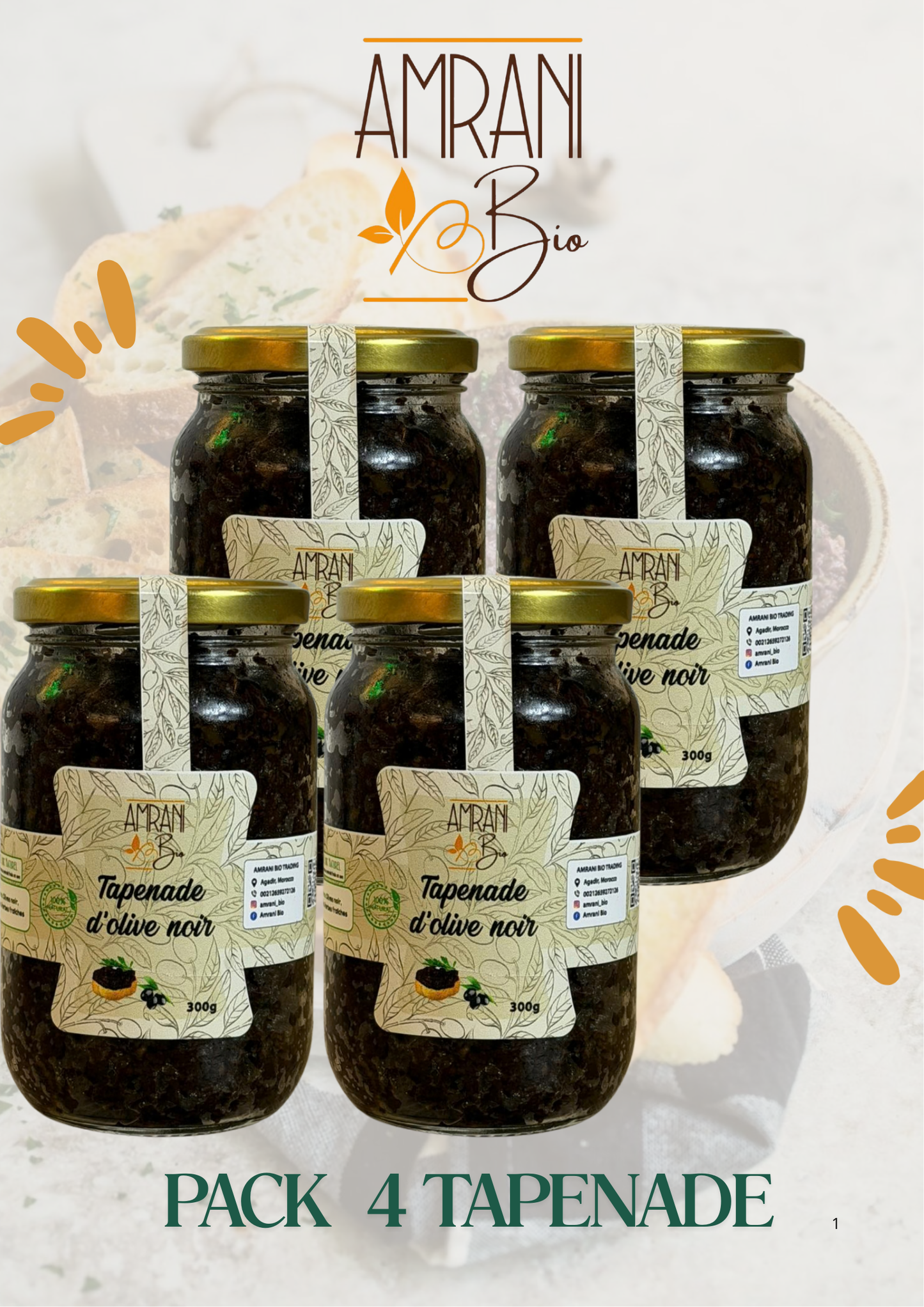 PACK 4 TAPENADE NOIRE